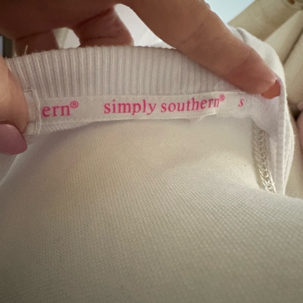 Simply Southern Cream Ribbed Top - Picture 6 of 6